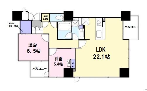 Floor plan. 2LDK + S (storeroom), Price 44,800,000 yen, Occupied area 77.35 sq m , Balcony area 7.85 sq m