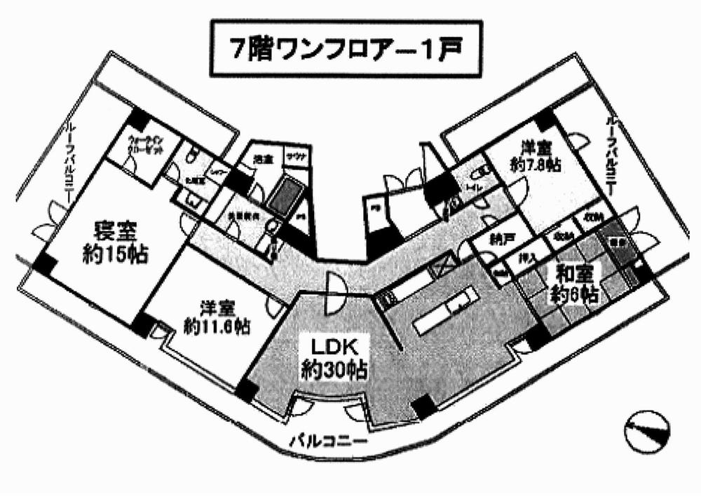 Floor plan. 4LDK, Price 77,800,000 yen, Footprint 174 sq m , Balcony area 67.97 sq m