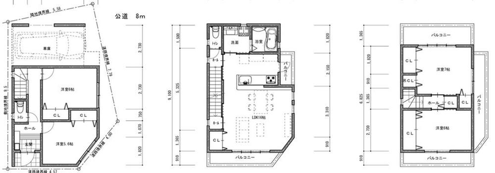 Compartment view + building plan example. Building plan example, Land price 36,100,000 yen, Land area 62.81 sq m