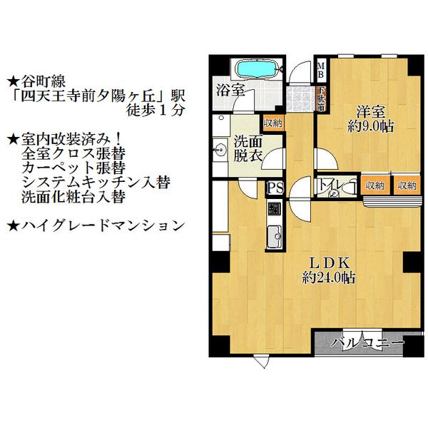 Floor plan. 1LDK, Price 23 million yen, Occupied area 79.42 sq m , Balcony area 5.5 sq m