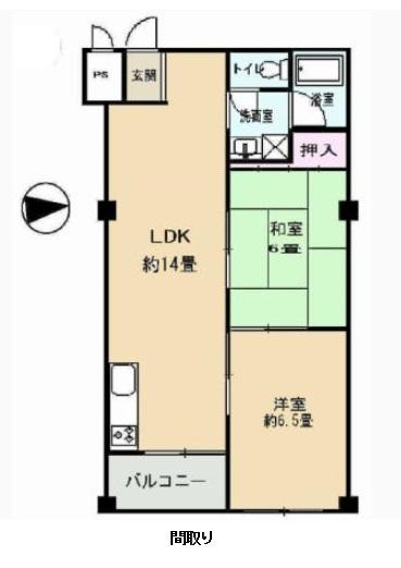 Floor plan. 2LDK, Price 12.3 million yen, Occupied area 51.46 sq m , Is perfect floor plan to a family's from the balcony area 3.95 sq m newlyweds.