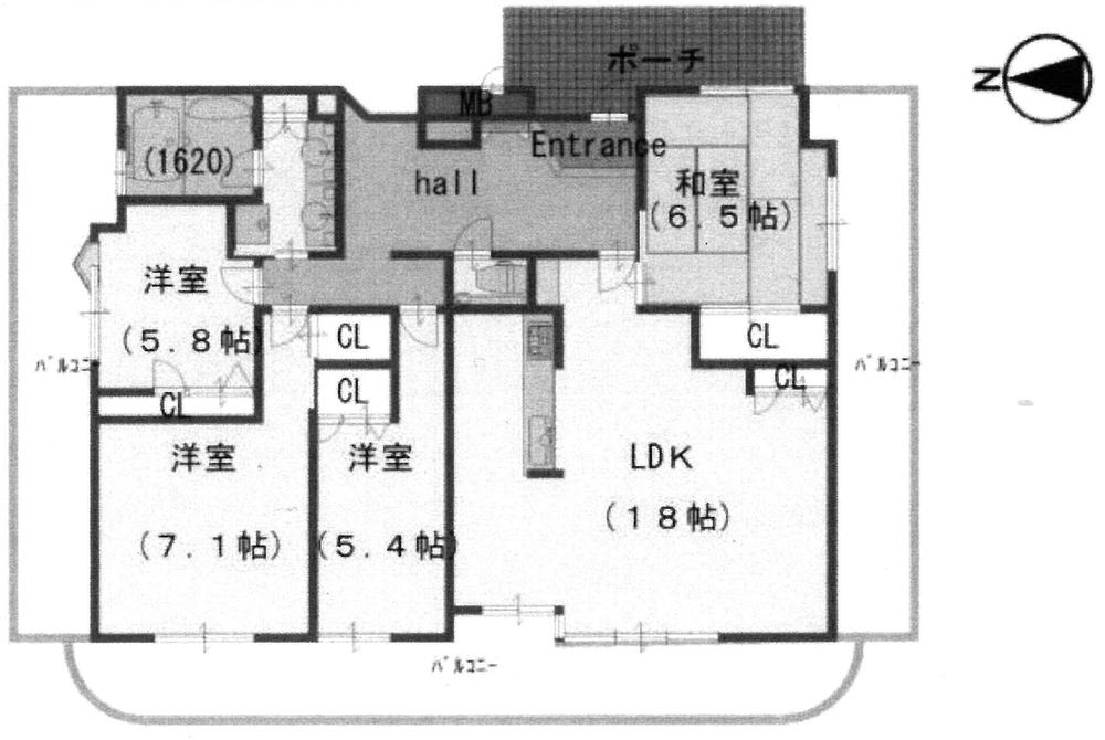 Floor plan. 4LDK, Price 39,800,000 yen, Footprint 106.12 sq m , Balcony area 52.87 sq m