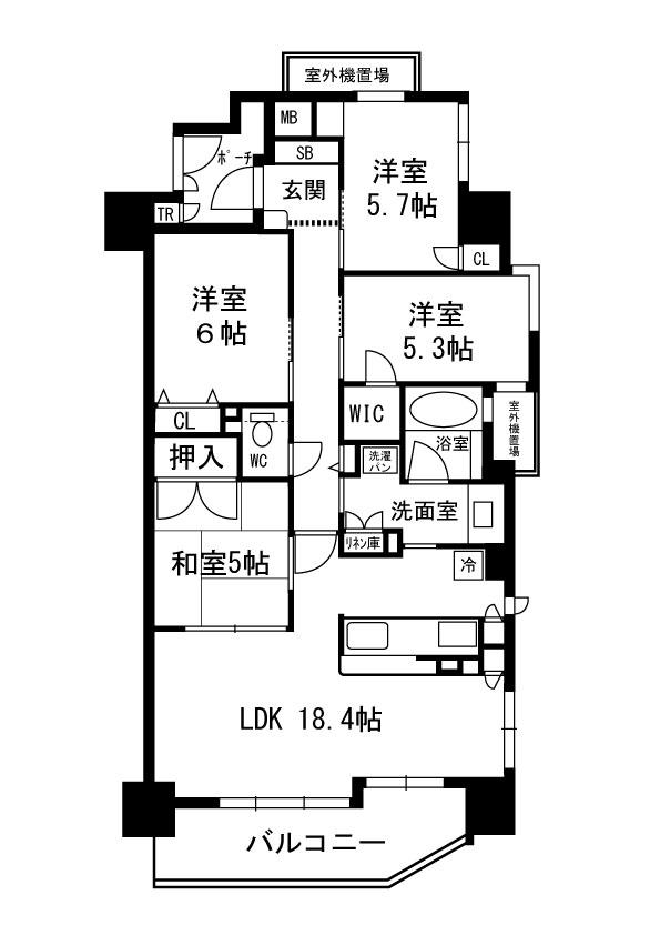 Floor plan. 4LDK, Price 47,800,000 yen, Occupied area 90.31 sq m , Balcony area 10.05 sq m
