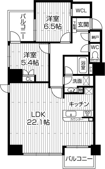 Floor plan. 2LDK + S (storeroom), Price 44,800,000 yen, Occupied area 77.35 sq m , Balcony area 7.85 sq m