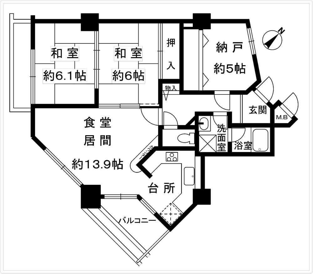 Floor plan. 2LDK + S (storeroom), Price 18,700,000 yen, Occupied area 68.48 sq m , Balcony area 5.53 sq m