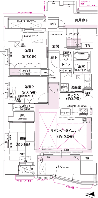 Floor: 3LDK, occupied area: 76.78 sq m, price: 44 million yen