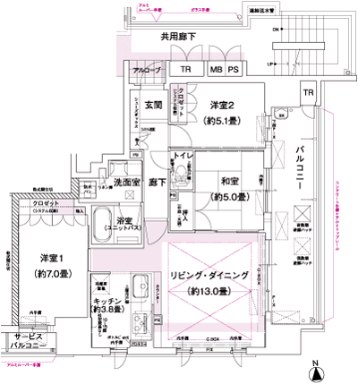 Floor: 3LDK, occupied area: 77.01 sq m, Price: 45.8 million yen
