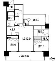 Floor: 4LDK, occupied area: 86.14 sq m, Price: 47.2 million yen
