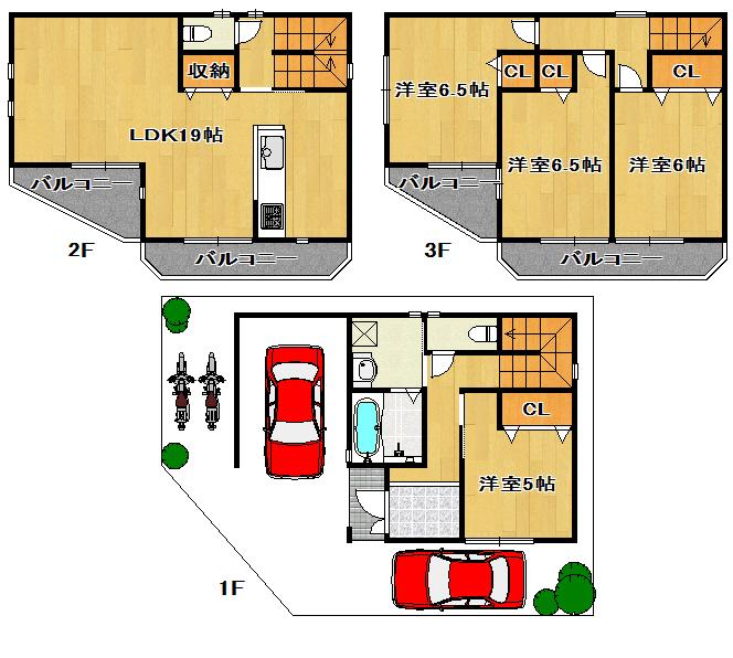 Floor plan. 37,800,000 yen, 4LDK, Land area 76.11 sq m , Building area 105.3 sq m