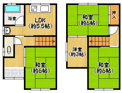 Floor plan. 9.8 million yen, 4DK, Land area 49.51 sq m , Building area 59.62 sq m