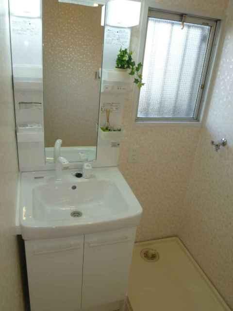 Wash basin, toilet. Vanity had made