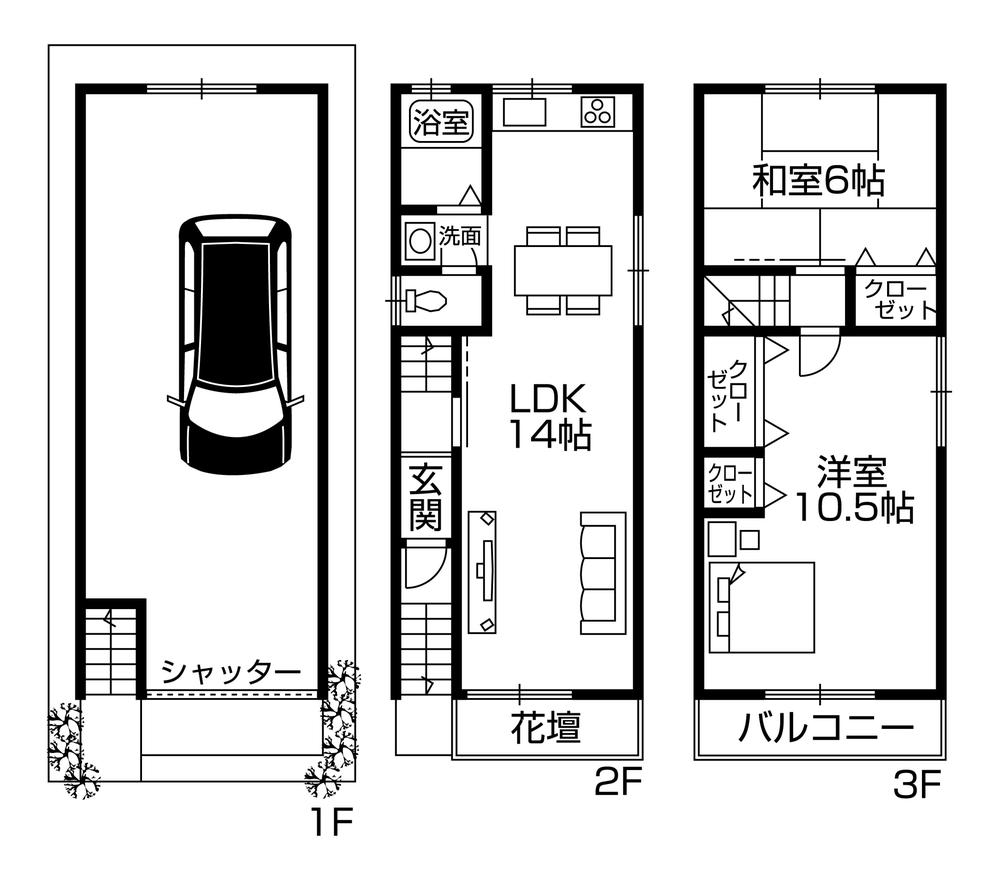 Floor plan. 10.8 million yen, 2LDK, Land area 43.65 sq m , Building area 96.66 sq m