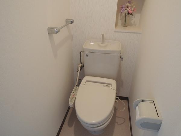 Toilet. Bidet with toilet. Also put deodorant because there is a shelf in the back.