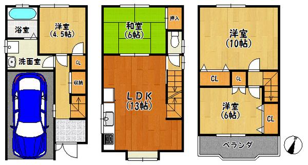 Floor plan. 19,800,000 yen, 4LDK, Land area 40.04 sq m , Building area 83.79 sq m floor plan