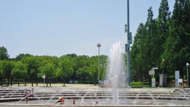 park. About 15 minutes 1200m walk to flower Expo Park. It is a big park of full green