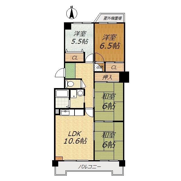 Floor plan. 4LDK, Price 16.5 million yen, Occupied area 78.01 sq m , Balcony area 11.7 sq m