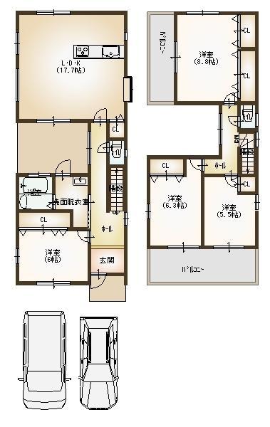 Other. ■ Floor plan with a courtyard. Sunny bright living in the two sides balcony It will be home.