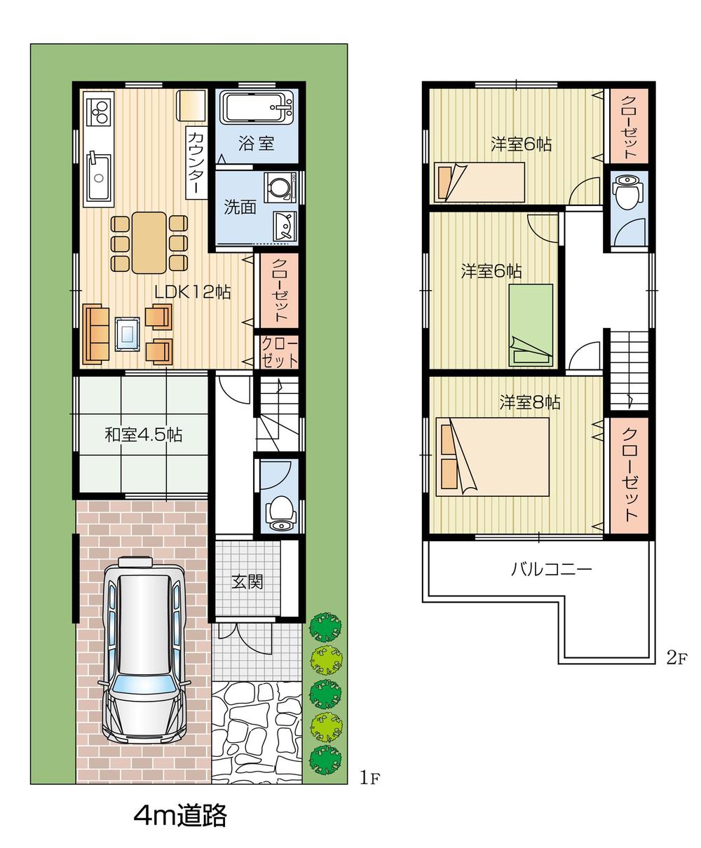 Floor plan. 28.8 million yen, 4LDK, Land area 79.49 sq m , Building area 89.91 sq m