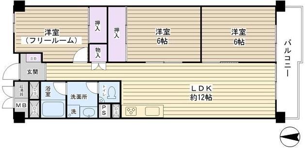 Floor plan. 2LDK + S (storeroom), Price 10.8 million yen, Occupied area 67.63 sq m , Balcony area 7.2 sq m