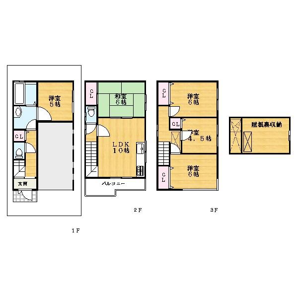Floor plan. 21,800,000 yen, 4LDK + S (storeroom), Land area 43.11 sq m , Building area 82.76 sq m
