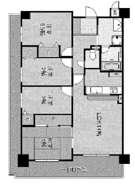 Floor plan. 4LDK, Price 19.3 million yen, Occupied area 77.11 sq m , Balcony area 21.74 sq m