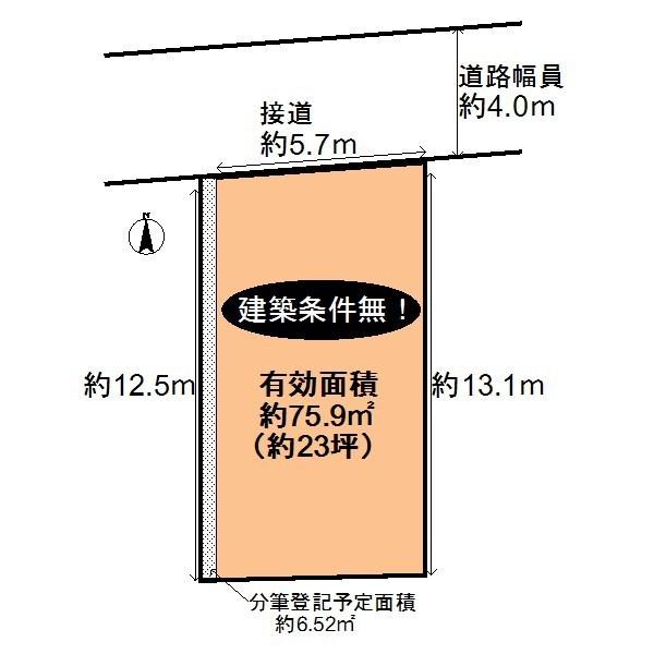 Compartment figure. Land price 23 million yen, Land area 75.9 sq m