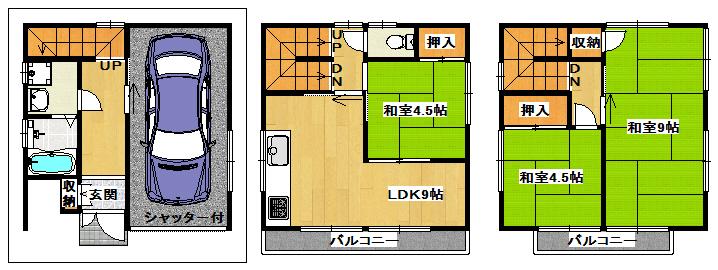Floor plan. 13.5 million yen, 3LDK, Land area 39.5 sq m , Building area 86.53 sq m