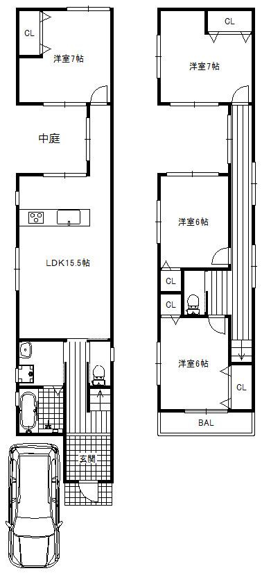 Building plan example (floor plan). Building plan example Building price 16 million yen, Building area 102.06 sq m