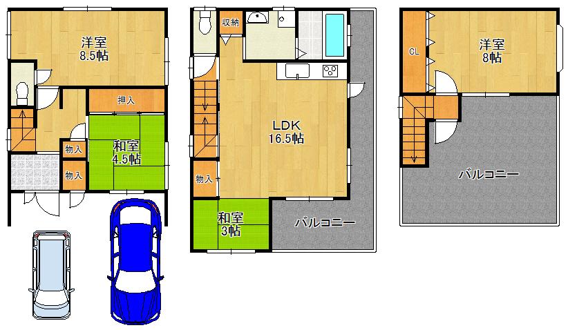 Floor plan. 29,800,000 yen, 3LDK, Land area 86.68 sq m , Building area 88.69 sq m