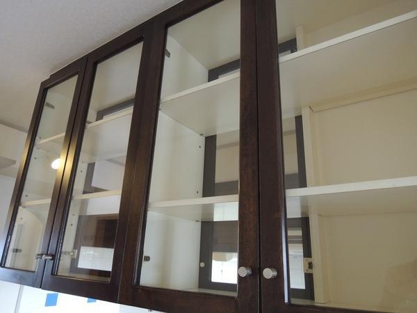 Receipt. Storage shelves of the kitchen. Convenient.