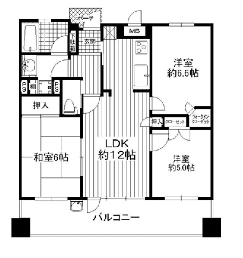 Floor plan. 3LDK, Price 21,800,000 yen, Occupied area 64.54 sq m , Also impetus conversation there is LDK family on the balcony area 16.8 sq m center!