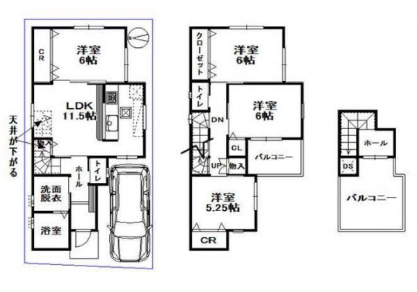 Floor plan. 33,900,000 yen, 4LDK, Land area 75.95 sq m , Building area 92.12 sq m