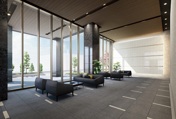 Shared facilities.  [Entrance hall] The bright space of the two-layer blow bathed in natural light, Coordination Actus is stylish. Beautifully refined interior, To produce a fine peace (Rendering)