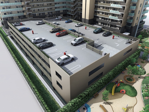 Also car wash spaces in the self-propelled parking! (Rendering)
