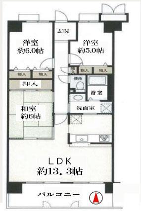 Floor plan. 3LDK, Price 21,800,000 yen, Footprint 75.6 sq m , Balcony area 11.34 sq m have been room clean use