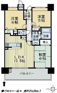 Floor plan. 3LDK, Price 25,800,000 yen, Occupied area 68.95 sq m , Balcony area 16.06 sq m Higashi-Mikuni Station 4-minute walk! It is ready-to-move-in per vacant house!