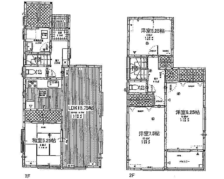 Floor plan. (3 Building), Price 31,800,000 yen, 4LDK, Land area 93.41 sq m , Building area 99.36 sq m