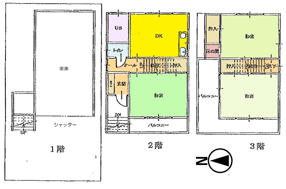 Floor plan. 9.8 million yen, 3DK, Land area 41.65 sq m , Building area 77.08 sq m