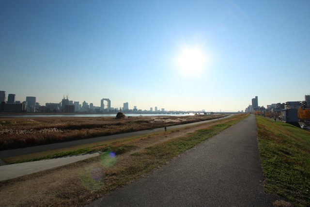 park. Yodogawa river until the (park) 450m