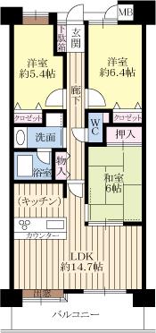 Floor plan. 3LDK, Price 23.8 million yen, Footprint 72 sq m , Balcony area 11.52 sq m upper floors. Ventilation and view good