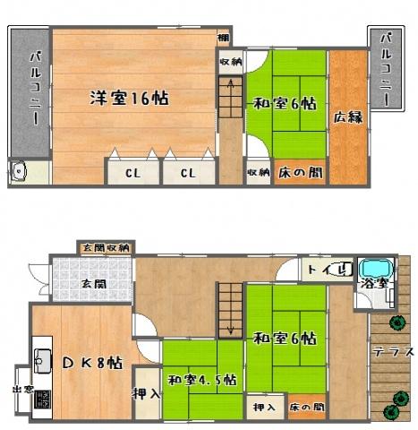 Floor plan. 9 million yen, 4LDK, Land area 82.92 sq m , Building area 110.8 sq m