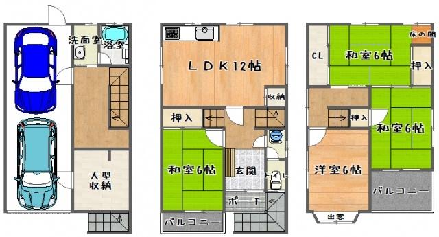 Floor plan. 18.9 million yen, 4LDK, Land area 68.29 sq m , Building area 123.54 sq m