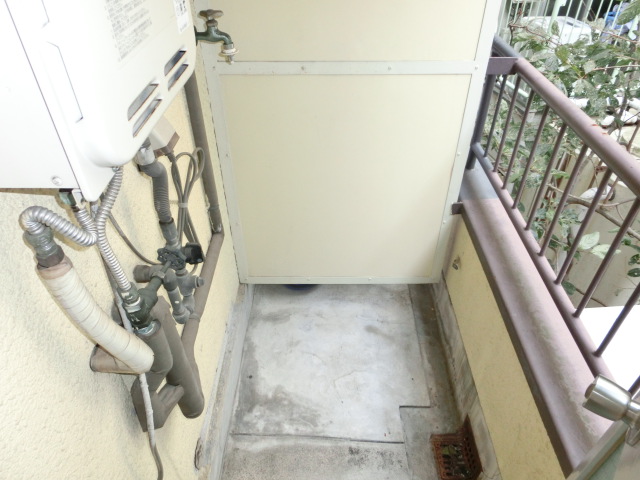 Balcony. Washing machine is the veranda