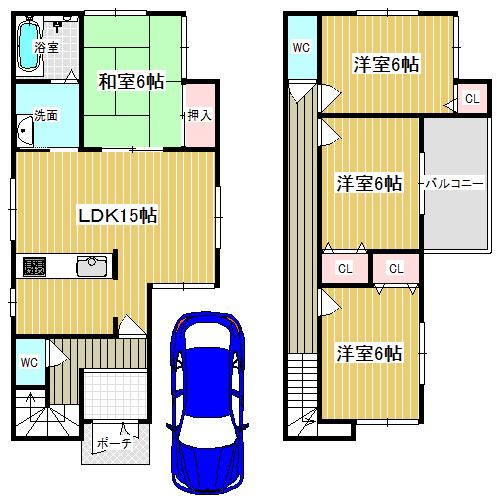 Floor plan. (No. 2 locations), Price 29,800,000 yen, 4LDK, Land area 86.88 sq m , Building area 93.96 sq m