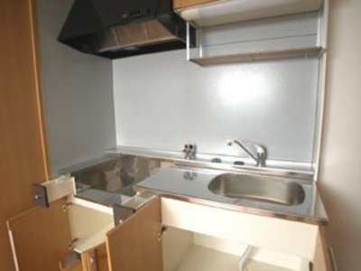 Kitchen. Two-burner gas stove can be installed