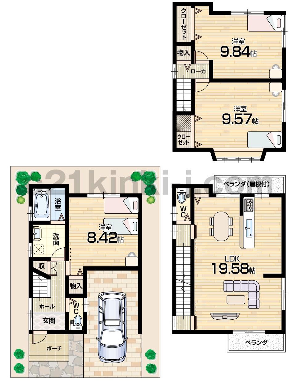Floor plan. 24,200,000 yen, 3LDK, Land area 65.1 sq m , Building area 122.49 sq m floor plan 3LDK! All rooms 8 quires more!