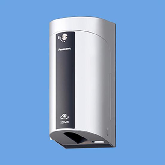 Other Equipment. Adopt a convenient locking mechanism with outdoor electrical outlet to charge the electric car on the wall of the parking lot / Panasonic