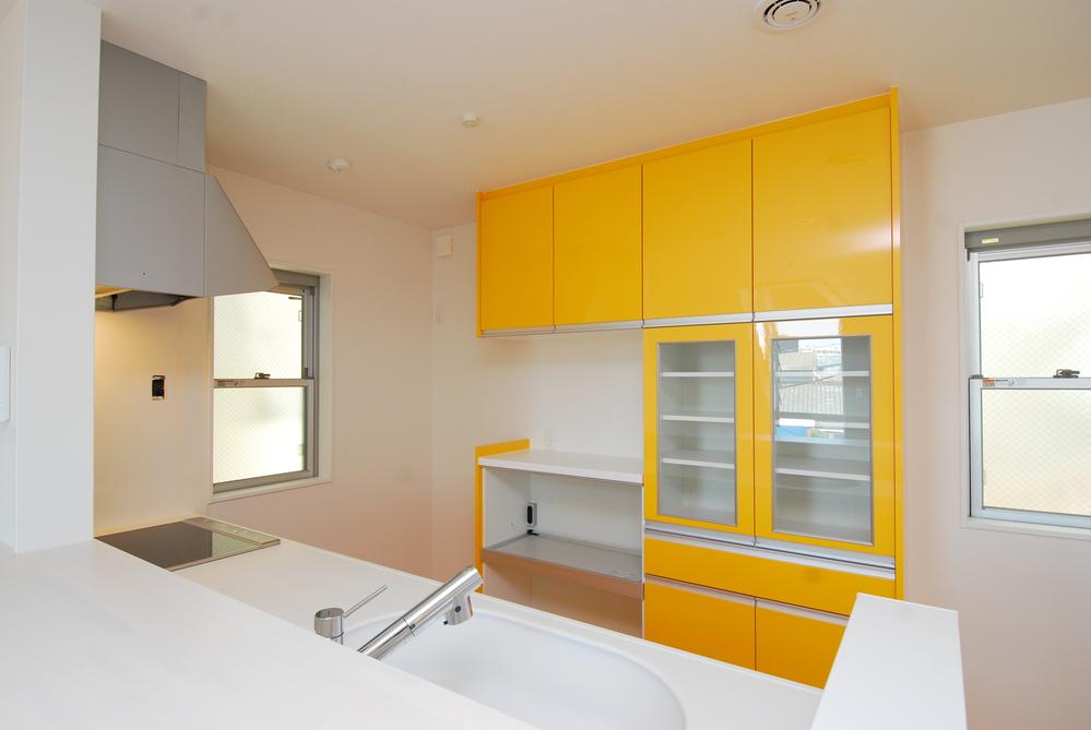 Kitchen. With system kitchen cabinet -6 No. land. Since the cupboard is with with, Kitchen around also neat storage.