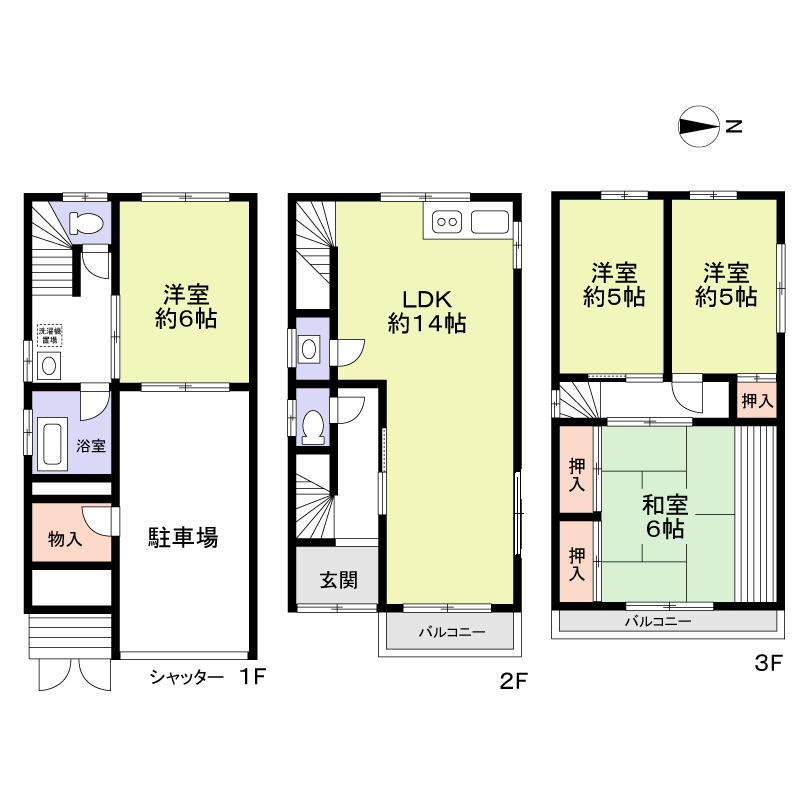 Floor plan. 13.8 million yen, 4LDK, Land area 45.6 sq m , Building area 98.26 sq m