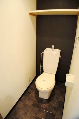 Toilet. Stylish black cross